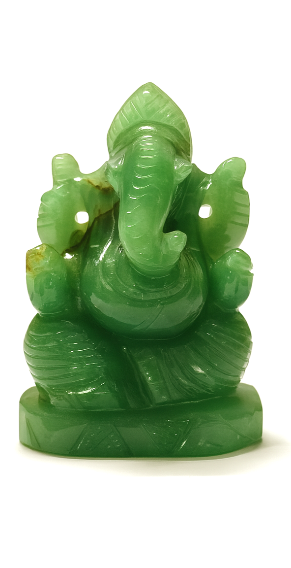 Natural Green Aventurine Ganesh Ji Statue