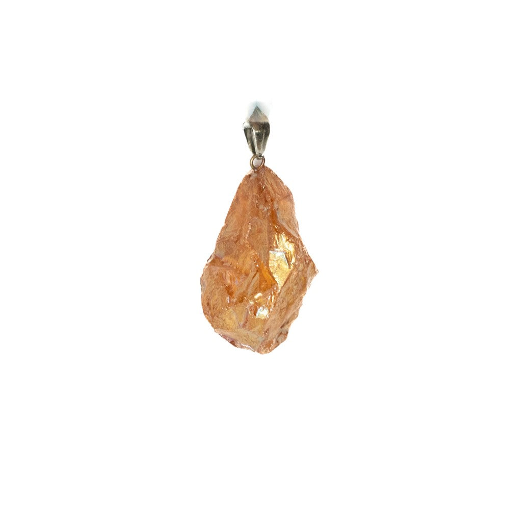 Natural Golden Aura Obsidian Pendant