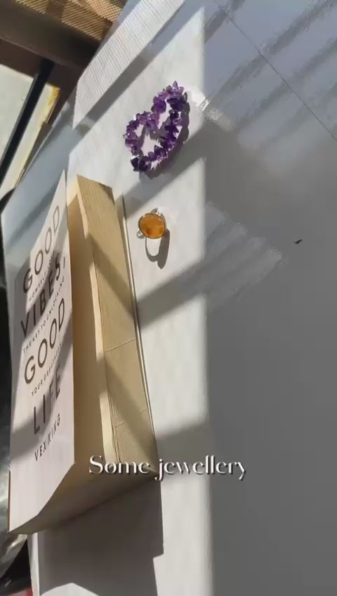 Citrine Oval cabochon Ring