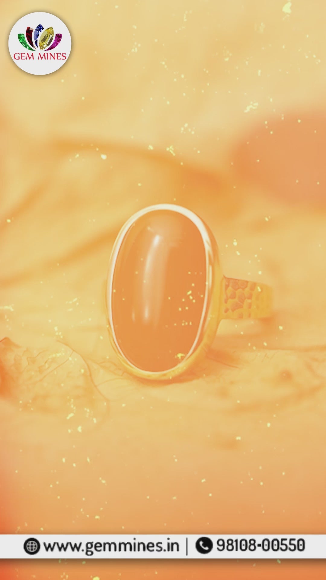 Coral Ring (5+ Ratti) Golden Band