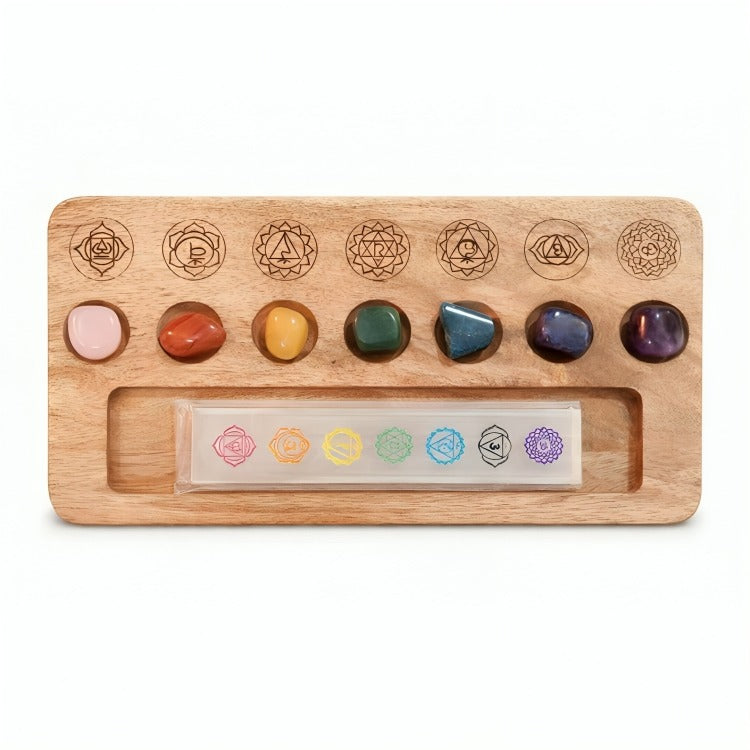 Seven Chakra Tumble Set With Tray