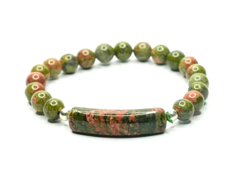 Unakite Energy Curve Bracelet