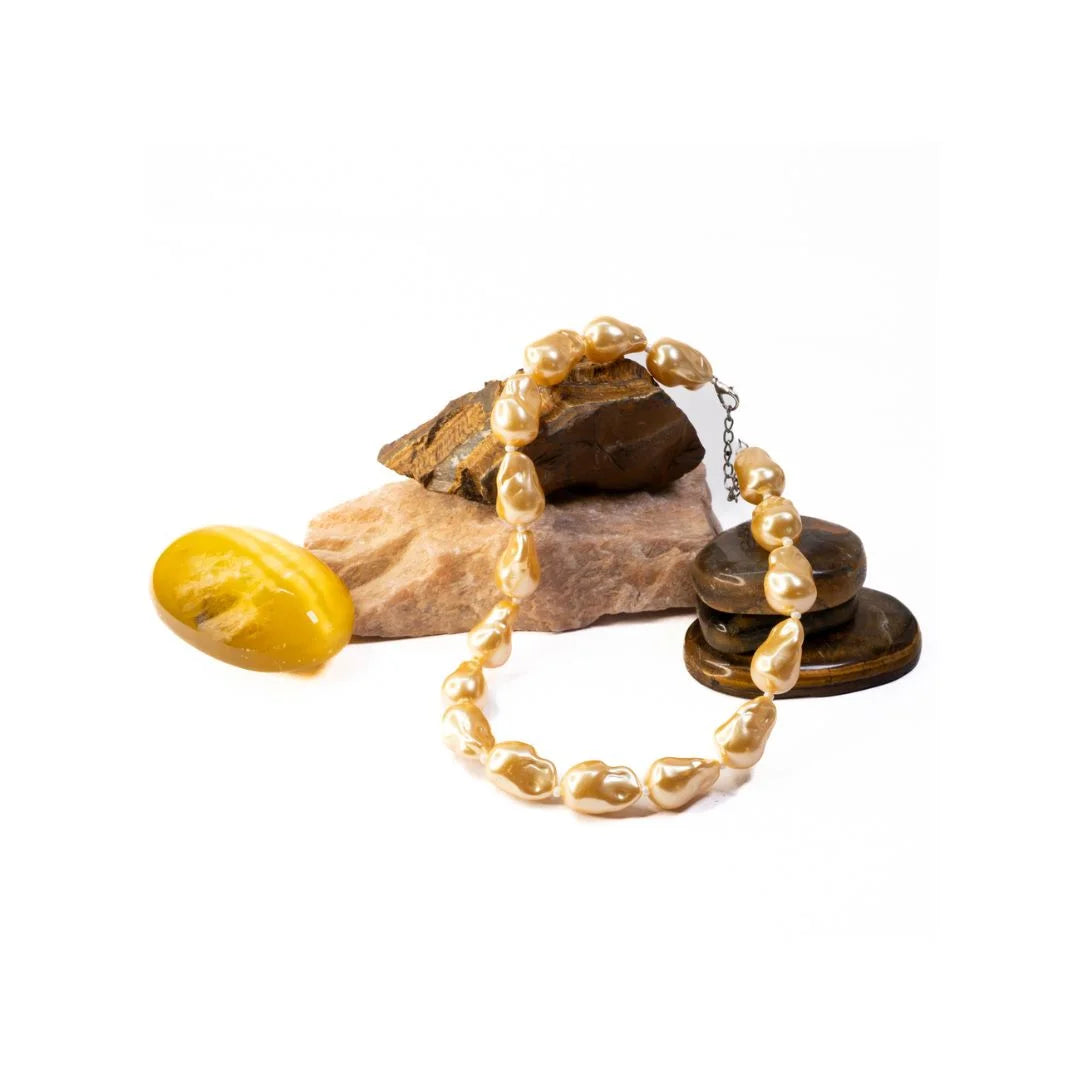 Yellow Shell Pearl Mala