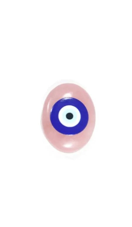 Rose Quartz Evil Eye Coin